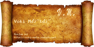 Voki Máté névjegykártya